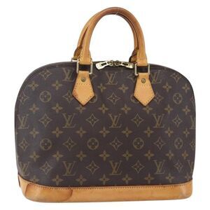 Louis Vuitton Alma Handbag Monogram Canvas Brown Canvas Handbag (Pre-Owned)